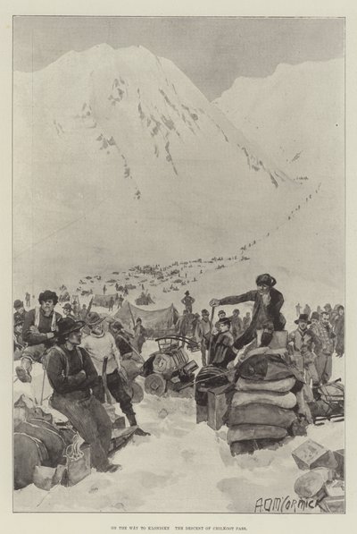 Op weg naar Klondike, de afdaling van Chilkoot Pass door Arthur David McCormick